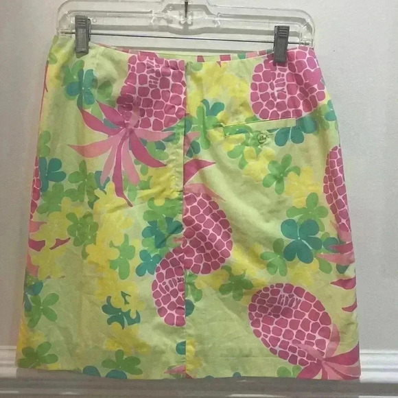 Lilly Pulitzer Pineapple Punch Vintage White Label Skirt Sz 6 - Picture 4 of 7